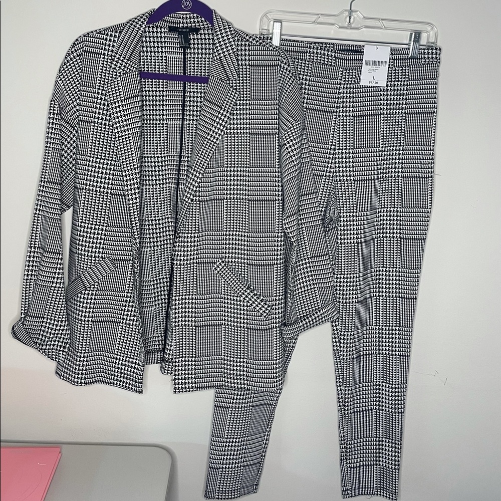 Forever 21 Glen Plaid Dress Jacket and Pants